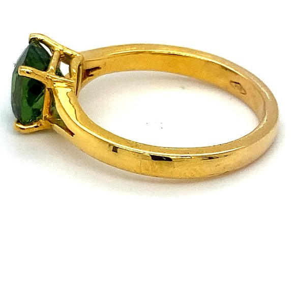 Green Tourmaline 2.40ct Solid 18K Yellow Gold Ring - Picture 6 of 7